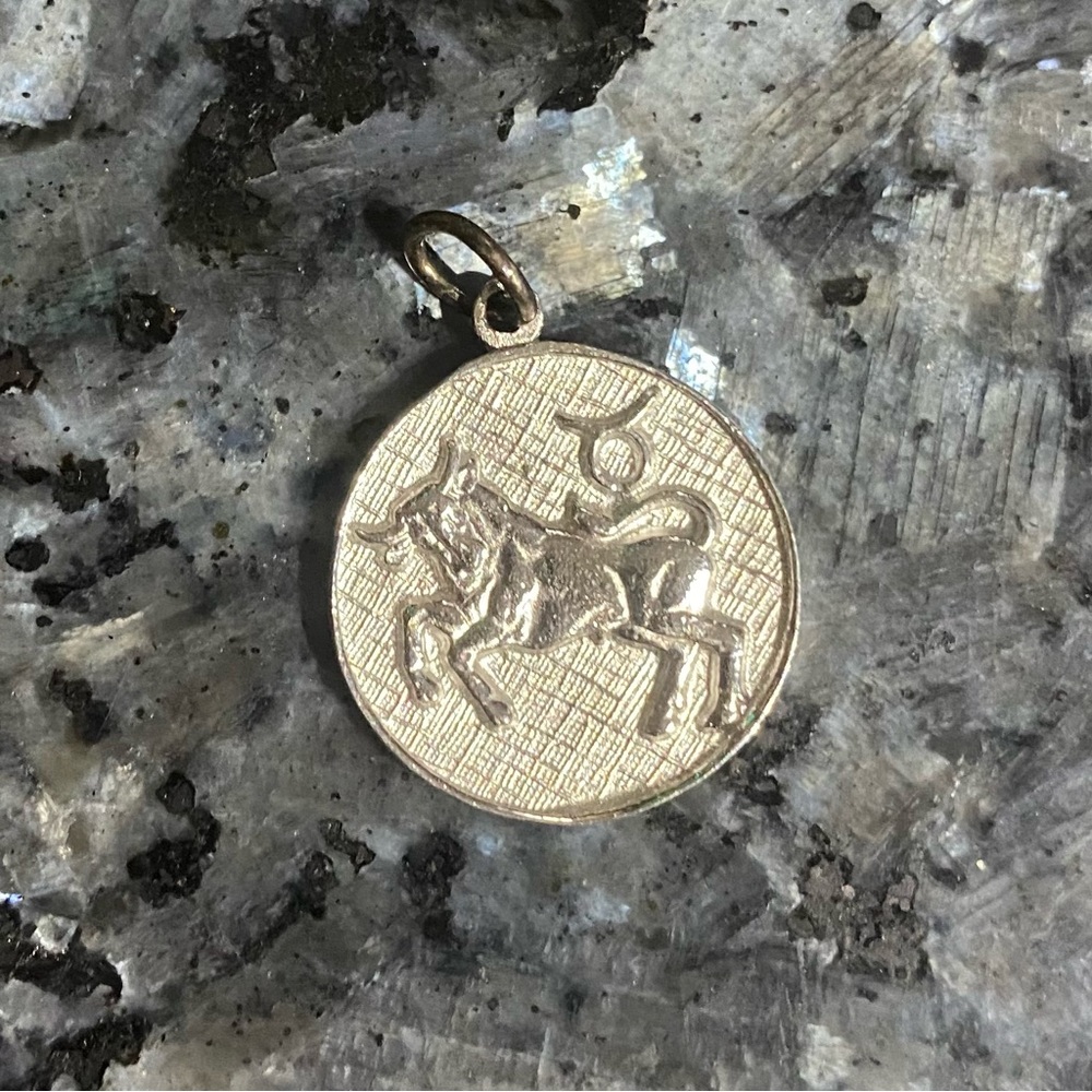 Vintage Sterling Silver Bull Charm